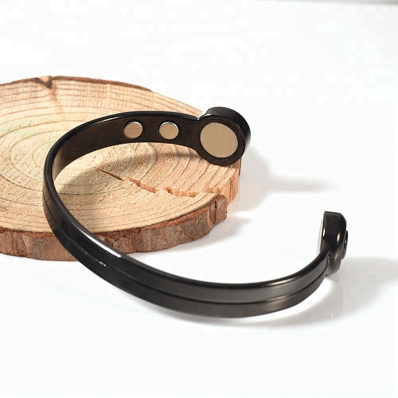 Wollet Fashion Luxury Black Plated Bangle Bio Magnetic Health Healing Pure Copper Bracelet