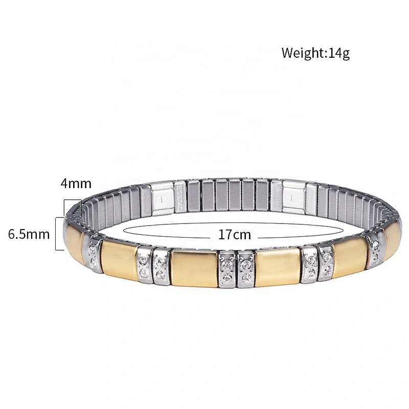 Wollet New Design Flexible Stainless Steel Magnetic Therapy Elastic Bracelet for Women and Girls