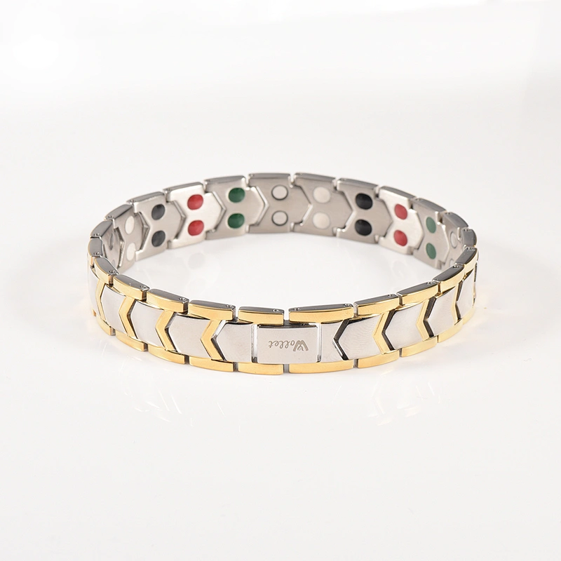 Wollet Health 5 in 1 Energy Power 316L Gold Plated Stainless Steel Bracelet