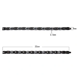 Wollet Health Fashion Black Ceramic Bio Magnetic Bracelet With Zircon