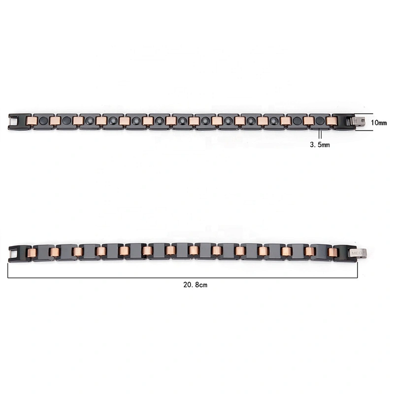 Wollet Classic Black Health Ceramic Bio Magnetic Bracelet
