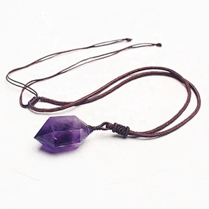 Wollet Men Women Healing Natural Stone Amethyst Necklace
