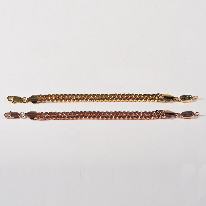 Wollet Fashion Rose Gold 99.999% Germanium 316L Stainless Steel Chain Bracelet