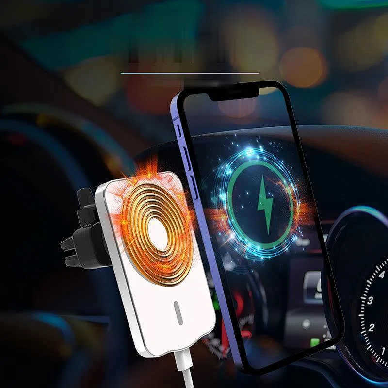 Wollet 15W Magnetic Car Wireless Charger Mobile Phone Holder Magsafe Charger for Phone