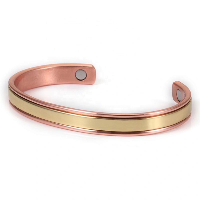 Wollet Mens Pure Copper Bangle  Arthritis Pain Relief Therapy Healthy Copper Magnetic Bracelet