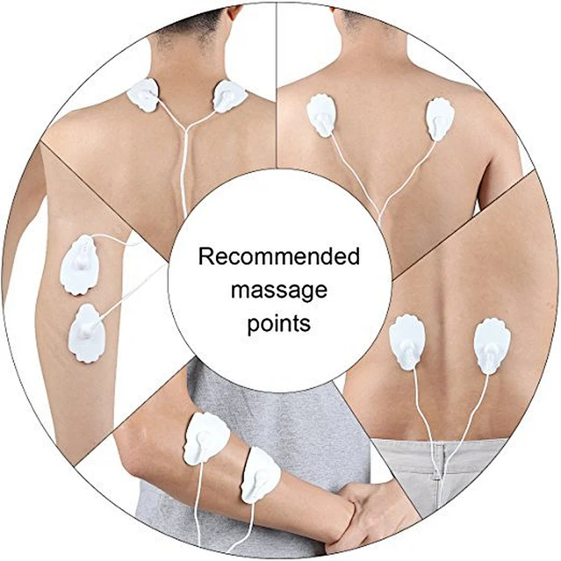 Wollet Tens Unit Machine Pulse Massage 16 Massage Modes Rechargeable Pain Relief Muscle Stimulator Massager with 4 Pads