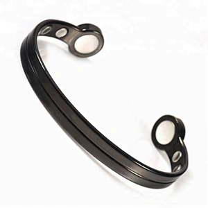 Wollet Fashion Luxury Black Plated Bangle Bio Magnetic Health Healing Pure Copper Bracelet