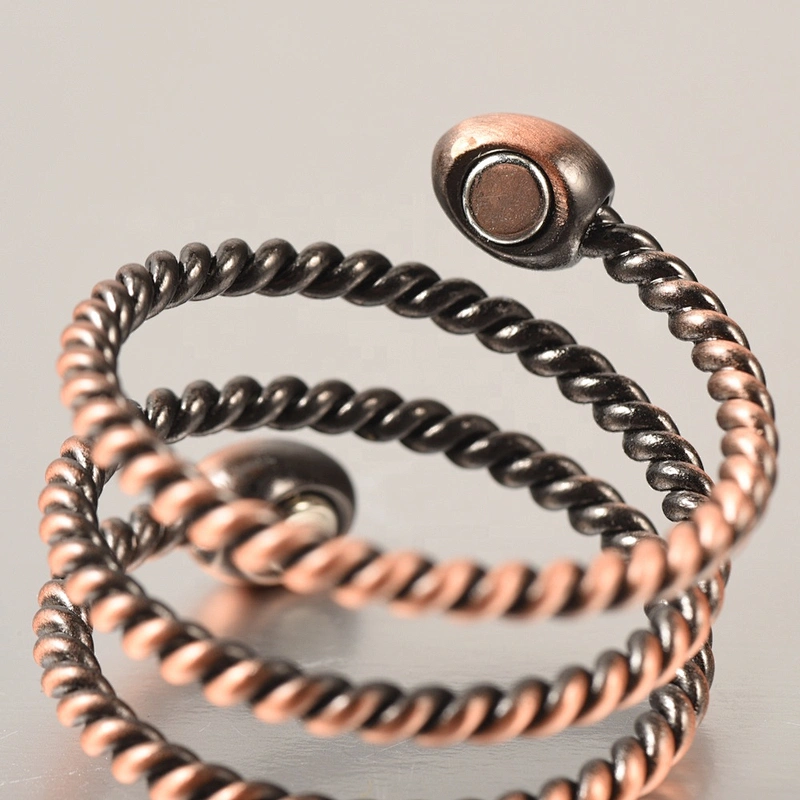 Wollet Magnetic Copper Ring Arthritis Women Pure Copper Rings for Women Adjustable Health with 3PCS Magnets