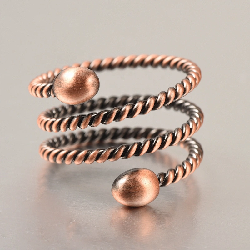 Wollet Magnetic Copper Ring Arthritis Women Pure Copper Rings for Women Adjustable Health with 3PCS Magnets