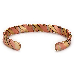 Wollet Mens Magnetic Arthritis Pain Relief Healthy Cuff Vintage Engraved Wholesale Energy Copper Bracelet