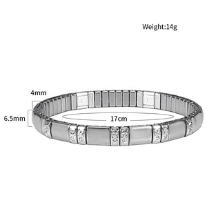 Wollet New Design Flexible Stainless Steel Magnetic Therapy Elastic Bracelet for Women and Girls