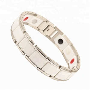 Wollet Fashion Stainless Steel & Ceramic Bio Magnetic Germanium Bracelet For Men Women