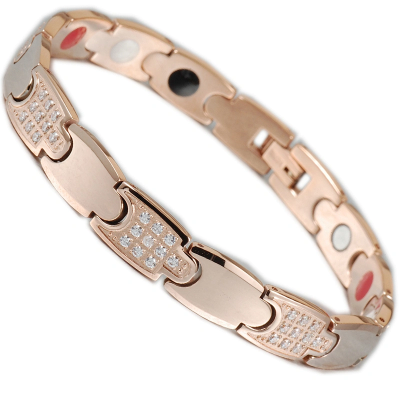 2018 magnetic tungsten rose gold bracelet cz