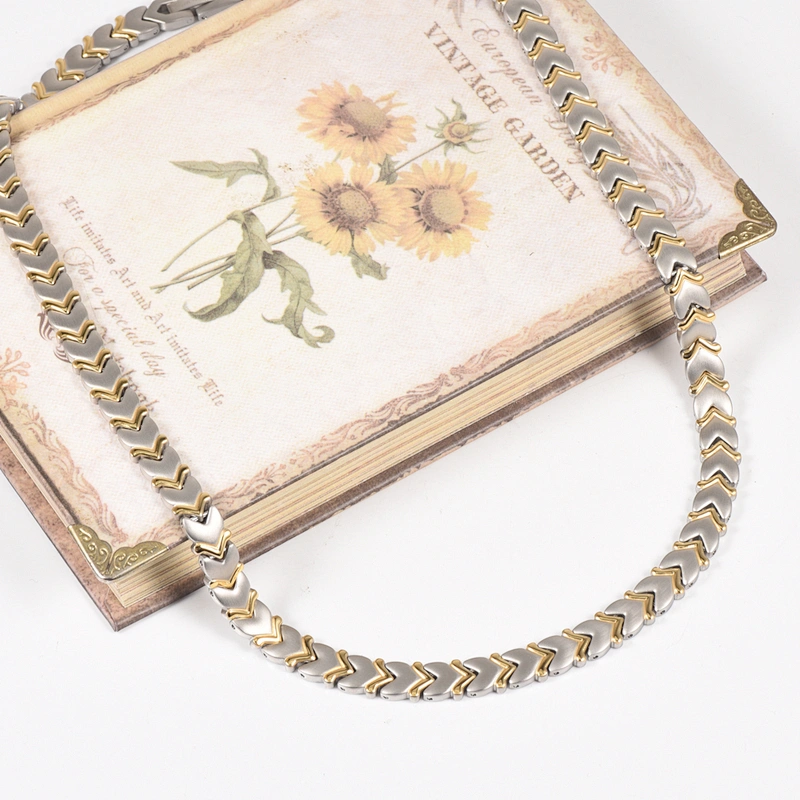 Wollet Fashion Gold Plated 316L Stainless Steel Bio Magnetic Necklace