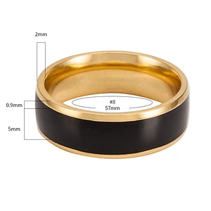 WOLLET Two Tone Stainless Steel Engravable  Engagement Wedding Couple  Rings for Her and Him