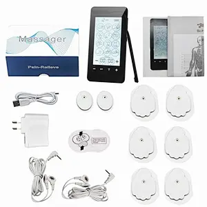 Wollet Tens Unit Machine Pulse Massage 12 Massage Modes Rechargeable Pain Relief Muscle Stimulator Massager with 4 Pads
