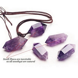 Wollet Men Women Healing Natural Stone Amethyst Necklace