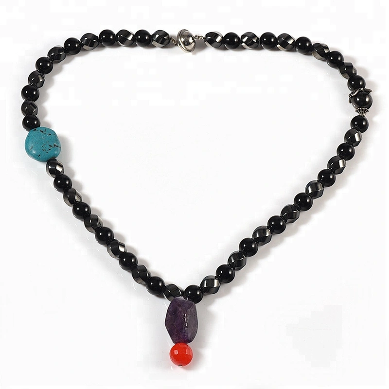 Wollet Design Multi-Faced Hematite Black Shell Bead Turkish Stone Copper Accessories Magnetic Bead Necklace
