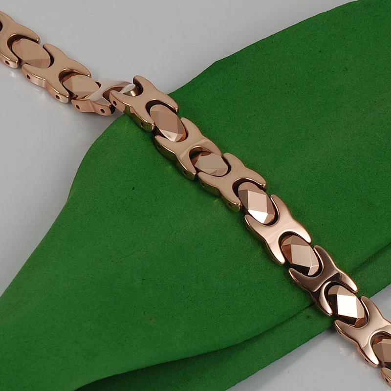 Wollet Rose Gold Jewelry Shinning Germanium Negative Ion Tungsten Bracelet
