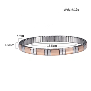 Wollet New Design Flexible Stainless Steel Magnetic Therapy Elastic Bracelet for Women and Girls