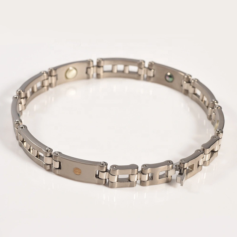 Wollet Fashion Bike Chain Energy Healing Bio Magnetic Titanium Bracelet
