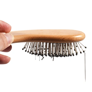 Wollet Handmade Wellness Health Care Wooden  Scalp  Massager Magnetic Ionic Therapy Hair Brush