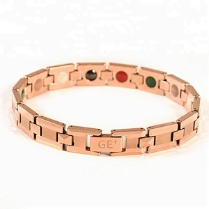 Wollet 5 In 1 Health Tourmaline Ion Magnetic Infrared Gold Plated Tungsten Bracelet For Men Women