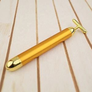 Wollet 24K Gold Beauty Stick Eco-friendly Electric T-shaped Facial Massager