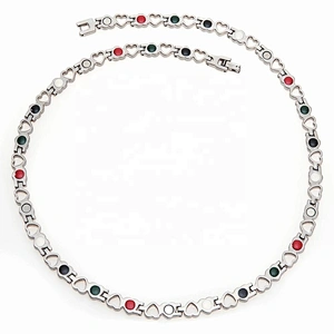 Wollet Fashion Heart Gold Plating Bio Magnetic 316L Stainless Steel Necklace