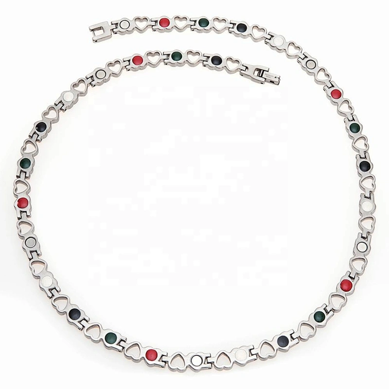 Wollet Fashion Heart Gold Plating Bio Magnetic 316L Stainless Steel Necklace