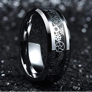 Wollet Customizable Fashion Jewelry Unisex Tungsten Steel Ring