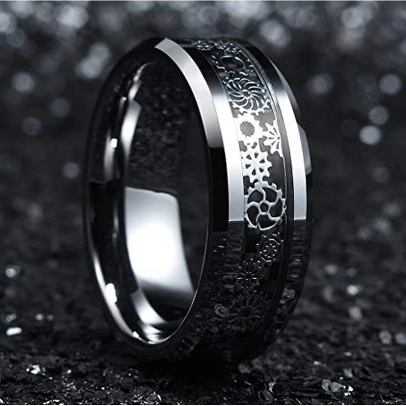 Wollet Customizable Fashion Jewelry Unisex Tungsten Steel Ring