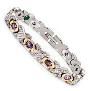Wollet Stainless Steel Or Titanium Bio Magnetic Fir 4 In 1 5 In 1 Health Bracelet