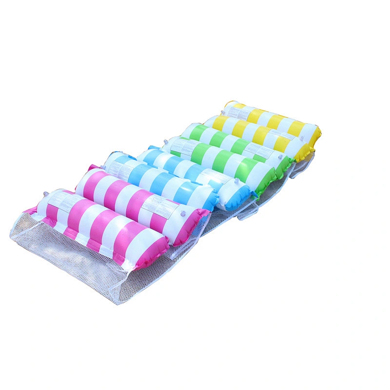 Wollet new water swimming ring inflatable striped floating bed floating row