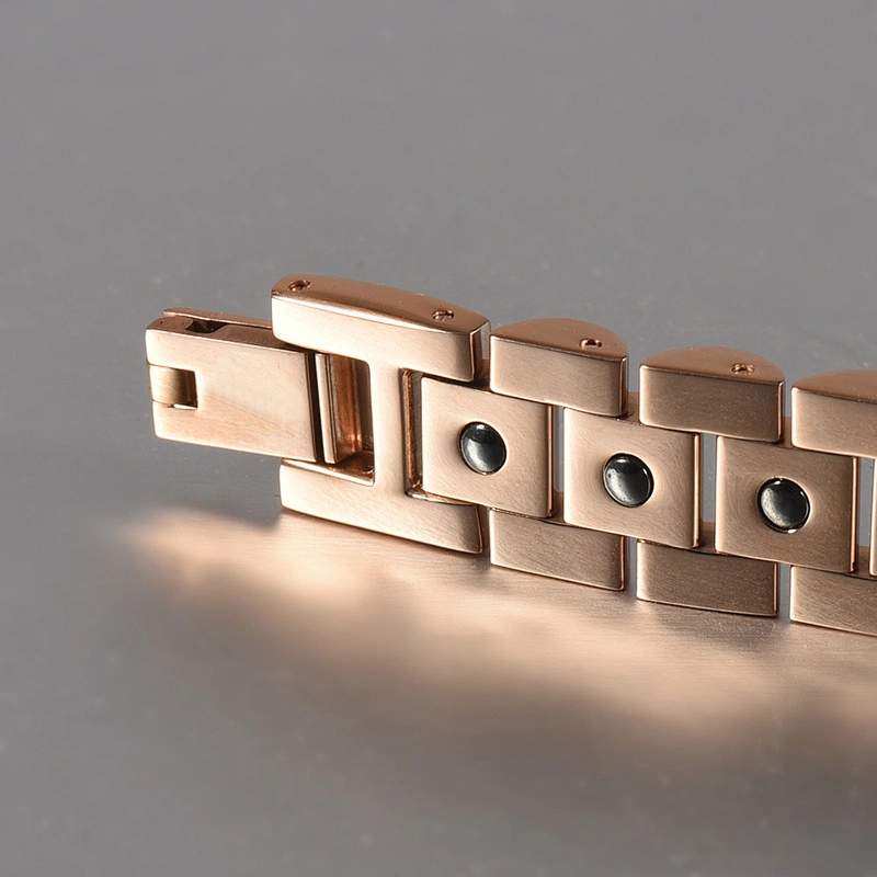 Wollet Health Semicircle Germanium Bio Magnetic Gold Plated 316L Stainless Steel Bracelet For Men Women