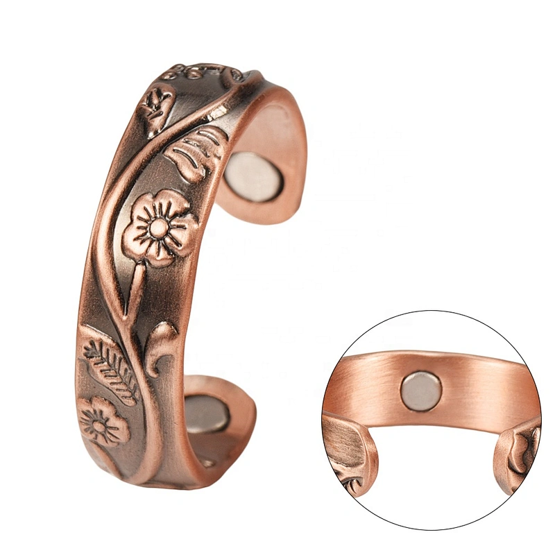 Wollet Original Pain Relief Pure Copper Antique Finger Rings Jewelry Bio Magnetic Therapy Copper Ring For Arthritis