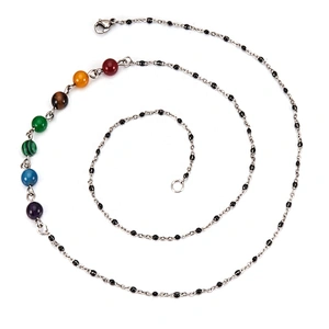 New Release Wollet Health Beautiful Negative Ion 7 Chakra Jewelry Set with 316L Stainless Steel