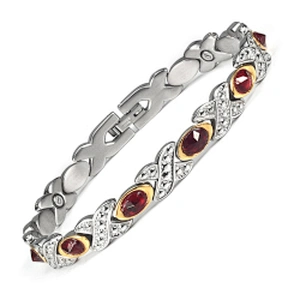 Wollet Fashion Stainless Steel Magnetic Bracelet Anklet With Multicolor Natural Crystal Jewelry