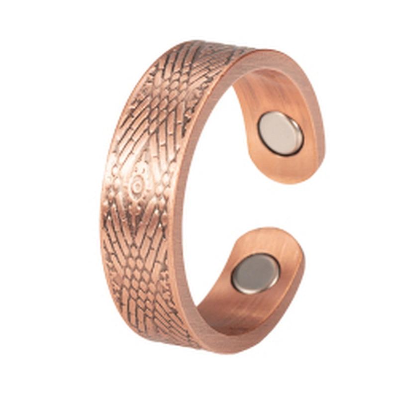 Wollet Magnetic Copper Ring Arthritis Women Pure Copper Rings for Women Adjustable Health with 3PCS Magnets