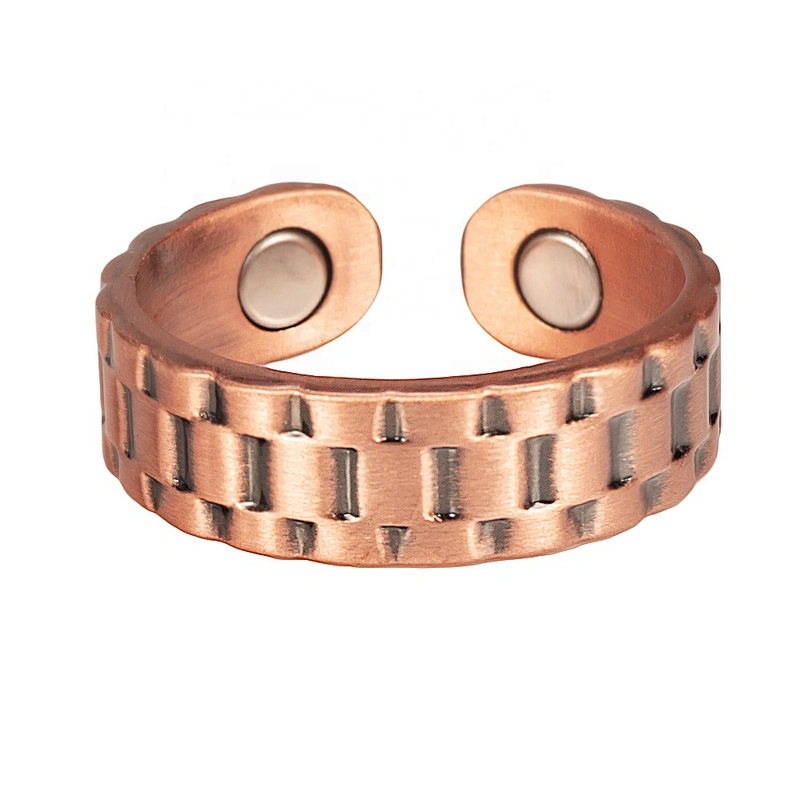 Wollet Magnetic Copper Ring Arthritis Women Pure Copper Rings for Women Adjustable Health with 3PCS Magnets