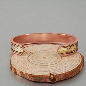 Wollet Mens Pure Copper Bangle  Arthritis Pain Relief Therapy Healthy Copper Magnetic Bracelet