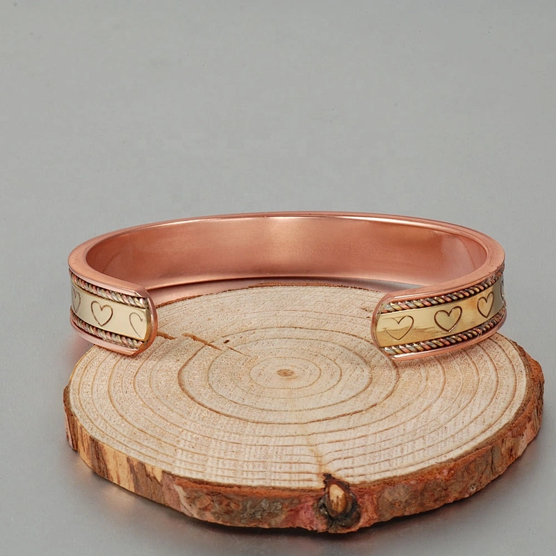 Wollet Mens Pure Copper Bangle  Arthritis Pain Relief Therapy Healthy Copper Magnetic Bracelet