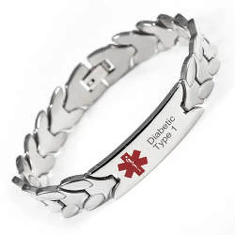 Wollet Real Tungsten Health Energy Custom Free Diabetic Medical Magnetic Alert Id Bracelet