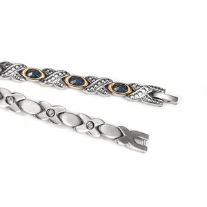 Wollet Fashion Stainless Steel Magnetic Bracelet Anklet With Multicolor Natural Crystal Jewelry