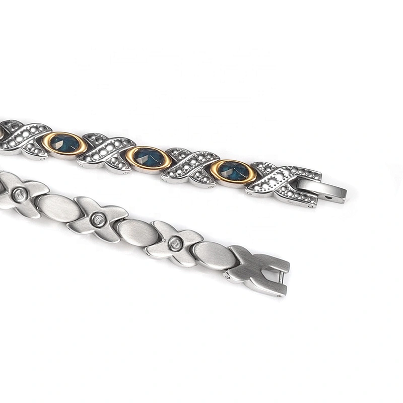 Wollet Fashion Stainless Steel Magnetic Bracelet Anklet With Multicolor Natural Crystal Jewelry
