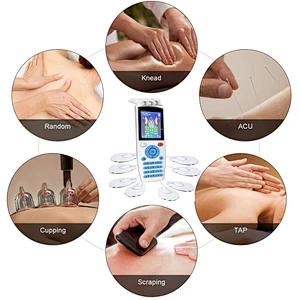 Wollet Tens Unit Machine Pulse Massage 24 Massage Modes Rechargeable Pain Relief Muscle Stimulator Massager with 8 Pads