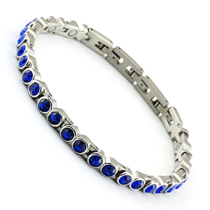Small Amethyst Stainless Steel Tennis Bracelet Fashion Bijoux