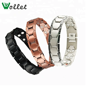 Health magnetic black double bio magnetic titanium bracelet