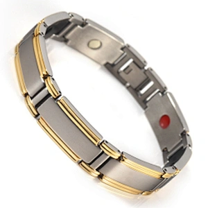 Wollet Fashion 4 in 1 Gold Plated Titanium Bio Magnetic Bracelet