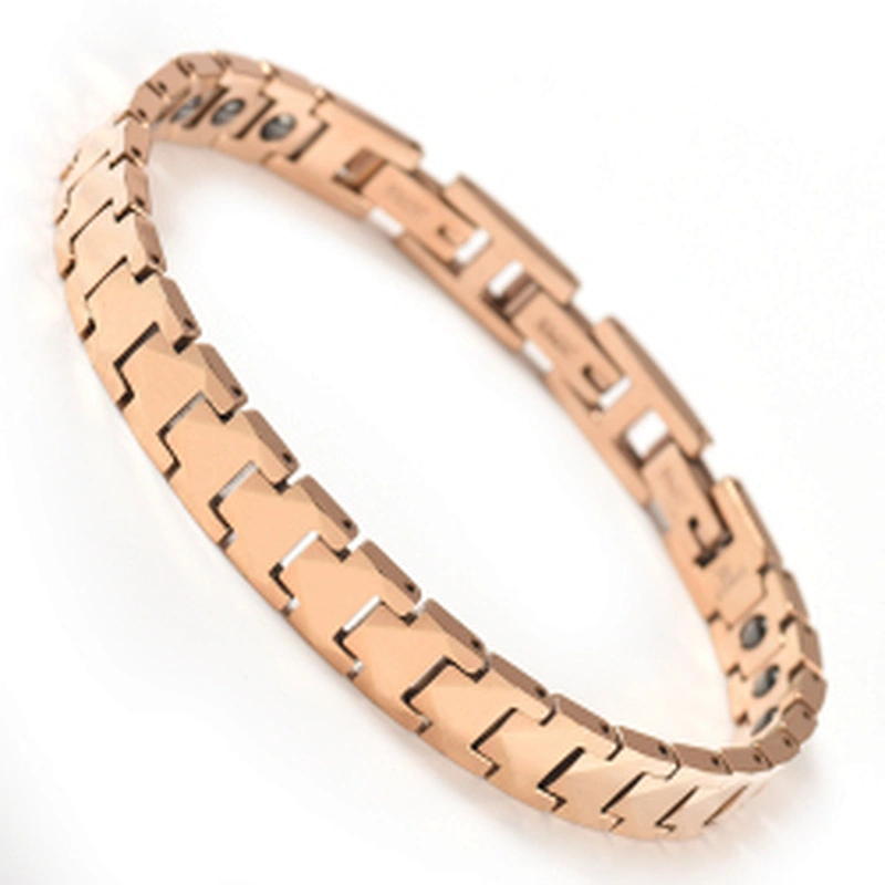 Health Gold Plated negative ion tourmaline infrared germanium magnet Magnetic wholesale tungsten bracelet bangle